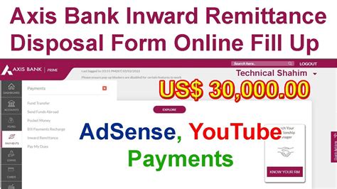 axis bank remit online.